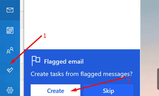 tạo nhiệm vụ từ ứng dụng Outlook từ các email được gắn thẻ