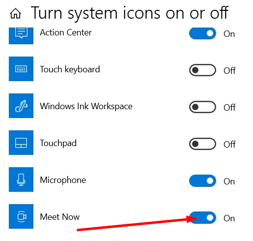 tắt cài đặt Windows 10 MeetNow