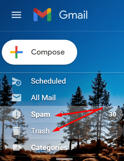 xóa thùng rác gmail