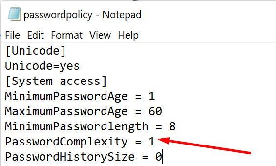 thay đổi độ phức tạp của mật khẩu
