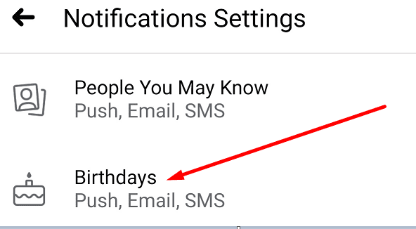 Cài đặt thông báo sinh nhật Facebook