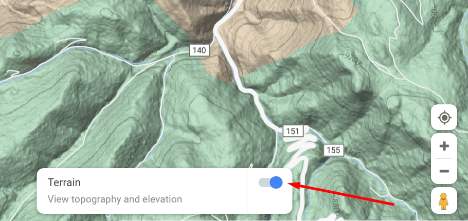 bản đồ google địa hình và độ cao