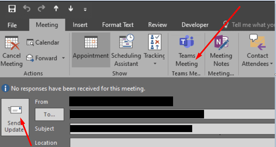 chuyển đổi cuộc họp Outlook hiện có thành cuộc họp nhóm