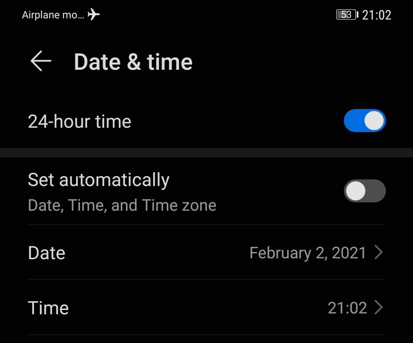 thay đổi cài đặt ngày và giờ của android