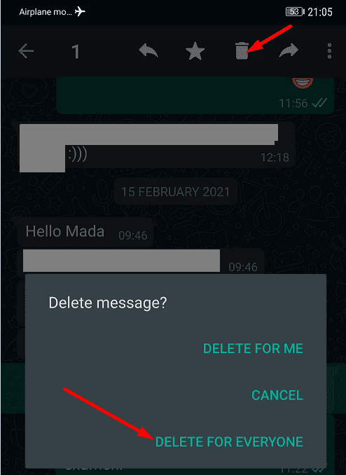 whatsapp xóa tin nhắn cho mọi người sau một thời gian dài