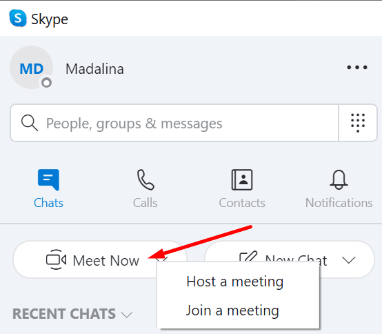 skype gặp nhau bây giờ tổ chức cuộc họp tham gia