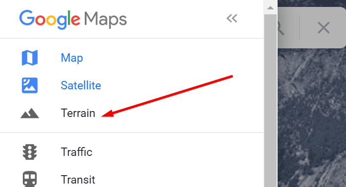 google maps địa hình