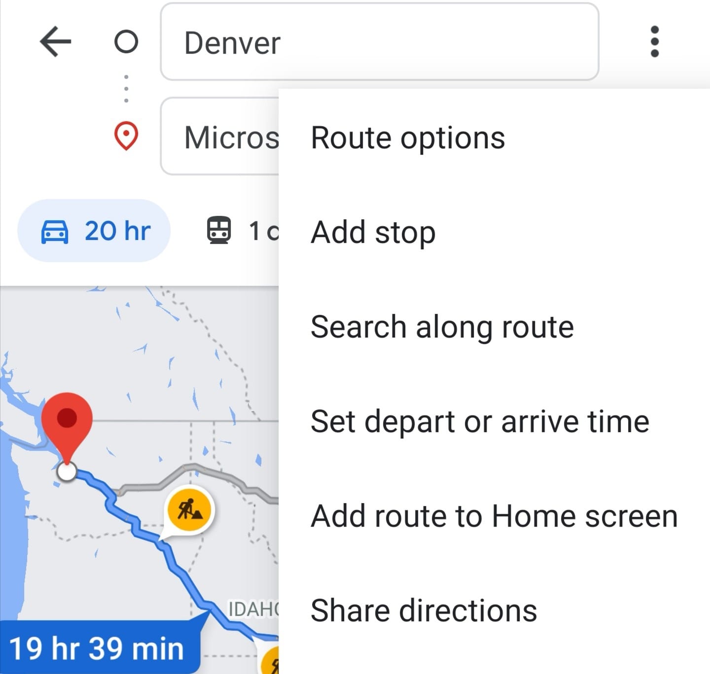 bản đồ google android lưu tuyến đường