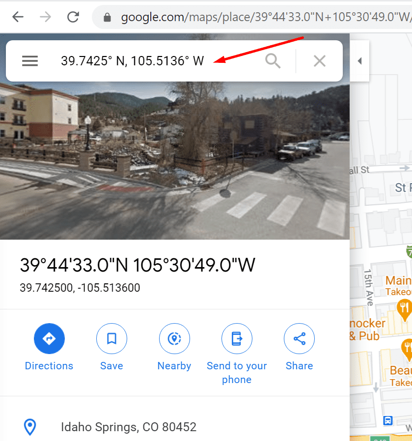 tọa độ tìm kiếm từ bản đồ google