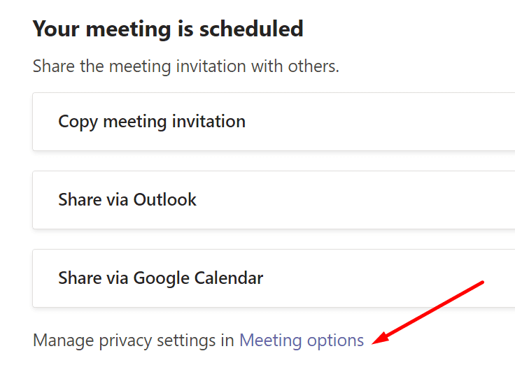Cài đặt quyền riêng tư cho cuộc họp của Microsoft Teams