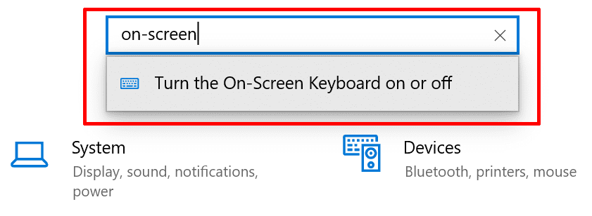 bàn phím trên màn hình Windows 10