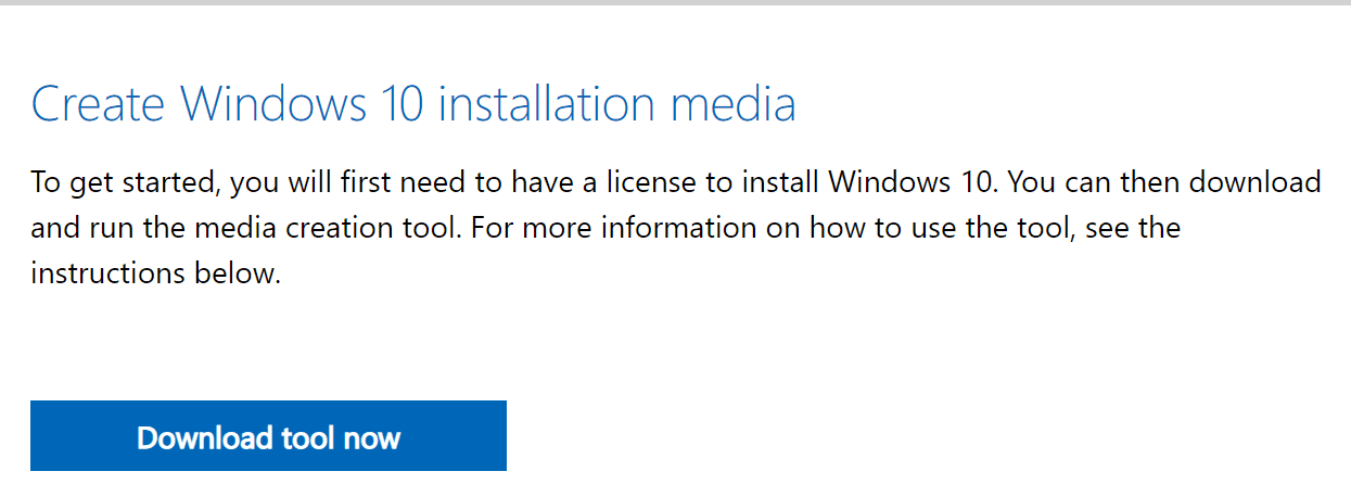 tạo phương tiện cài đặt Windows 10