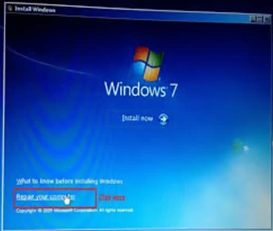 Sử dụng đĩa cài đặt Windows 7