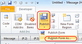 Outlook 2010 xuất bản biểu mẫu dưới dạng