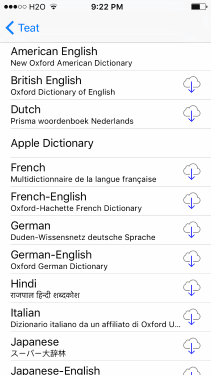 Từ điển iOS