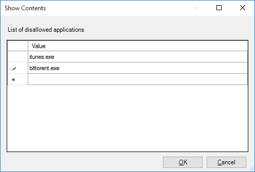 Danh sách ứng dụng bị cấm Windows