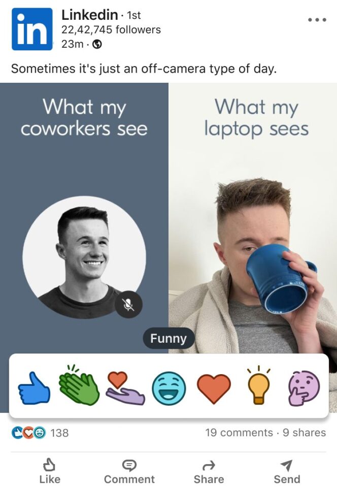 linkedin-reaction-emoji-funny-post