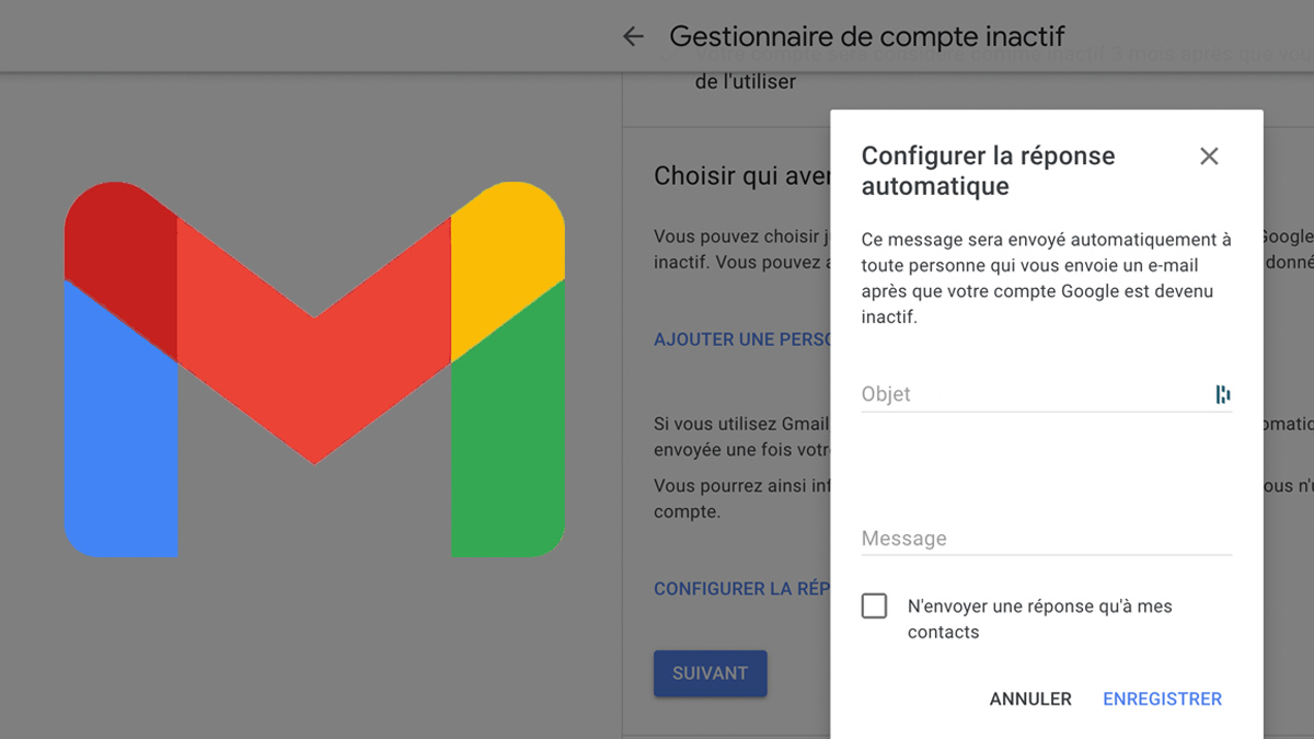 Thông báo tự động không hoạt động của tài khoản Gmail
