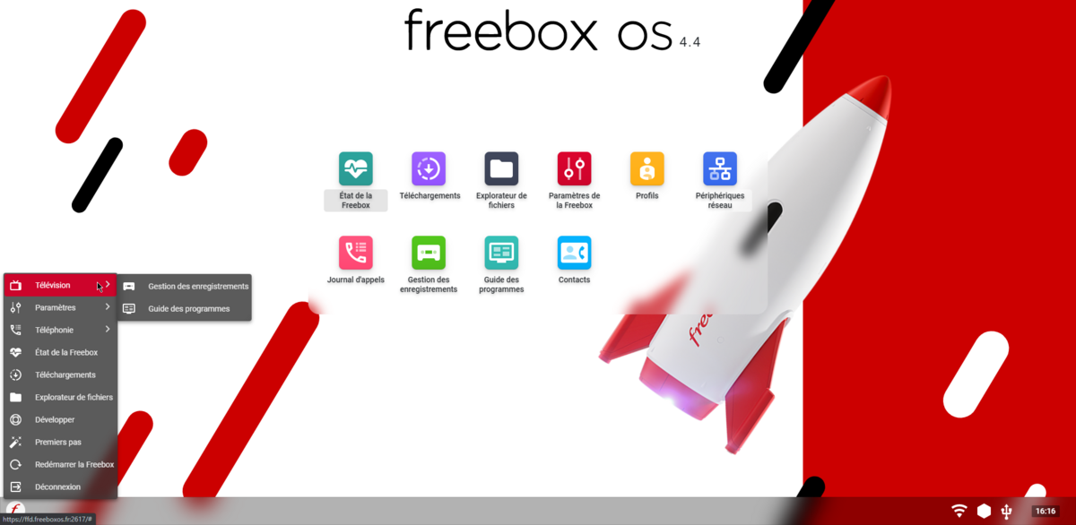 Hệ điều hành Freebox 4.4.0 © Clubic.com