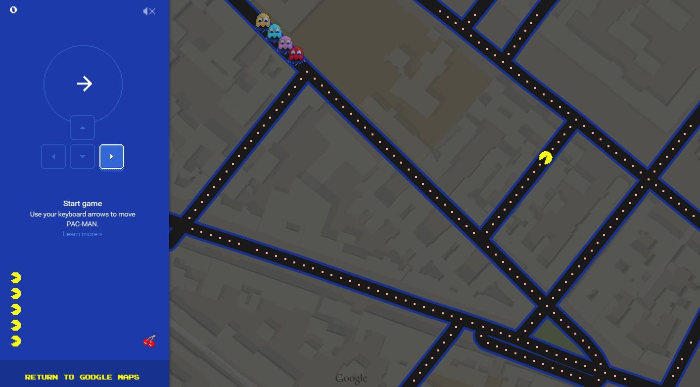 Google lägger till Pac-Man-läge i Google Maps