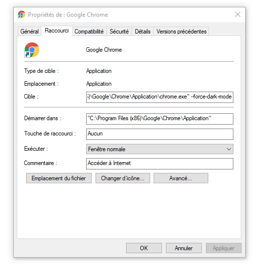 Chế độ tối của Google Chrome Windows 10