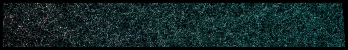 Các vùng mô phỏng Euclid của các thiên hà © J. Carretero (PIC), P. Tallada (PIC), S. Serrano (ICE) và Mô phỏng vũ trụ liên hiệp Euclid SWG