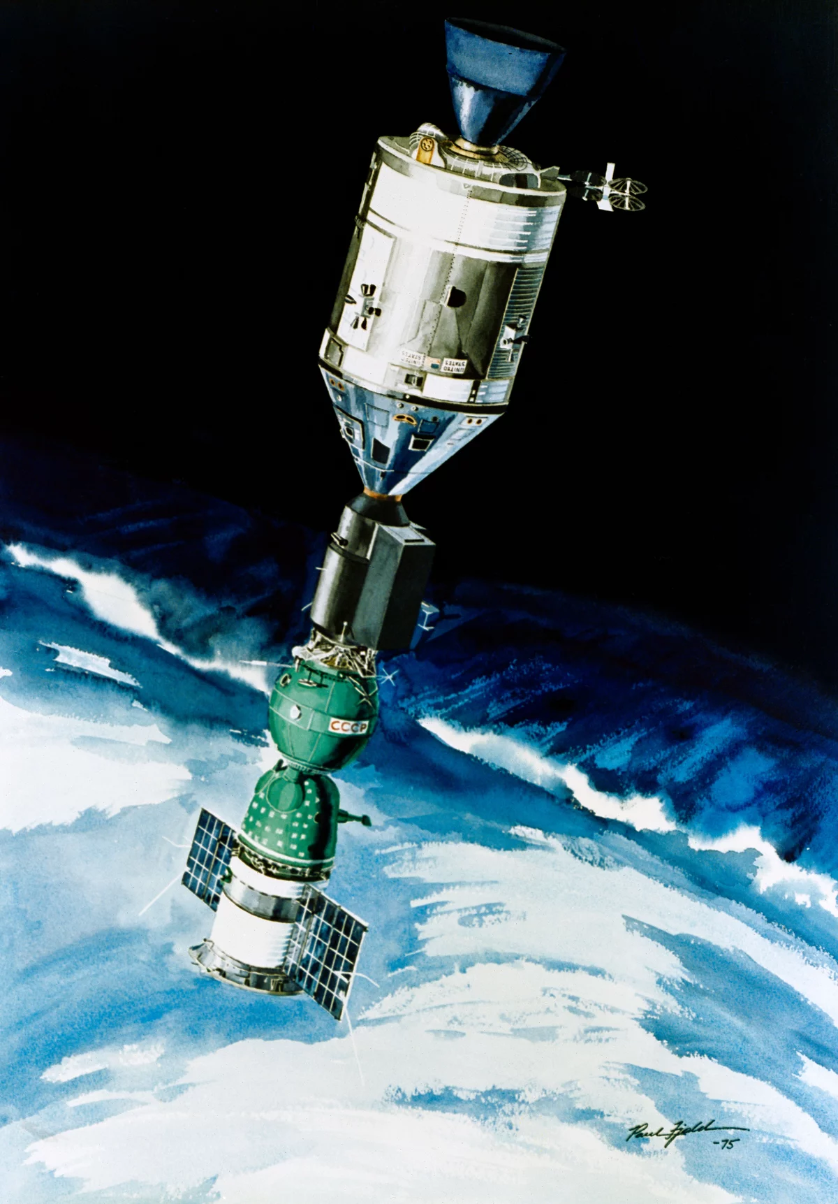 Quỹ đạo ấn tượng của Apollo Soyuz Artist © NASA