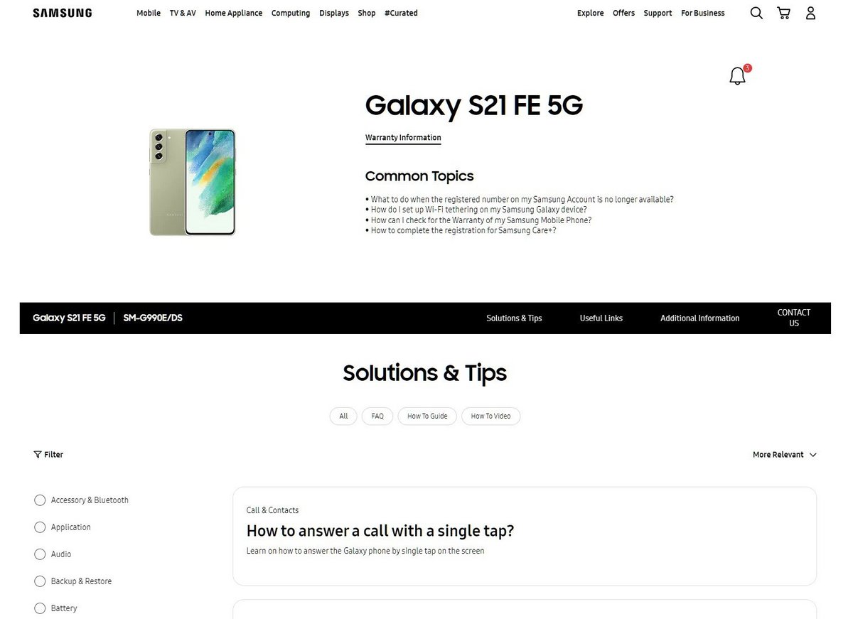 SAMSUNG Galaxy Câu hỏi thường gặp về S21 FE © © Samsung