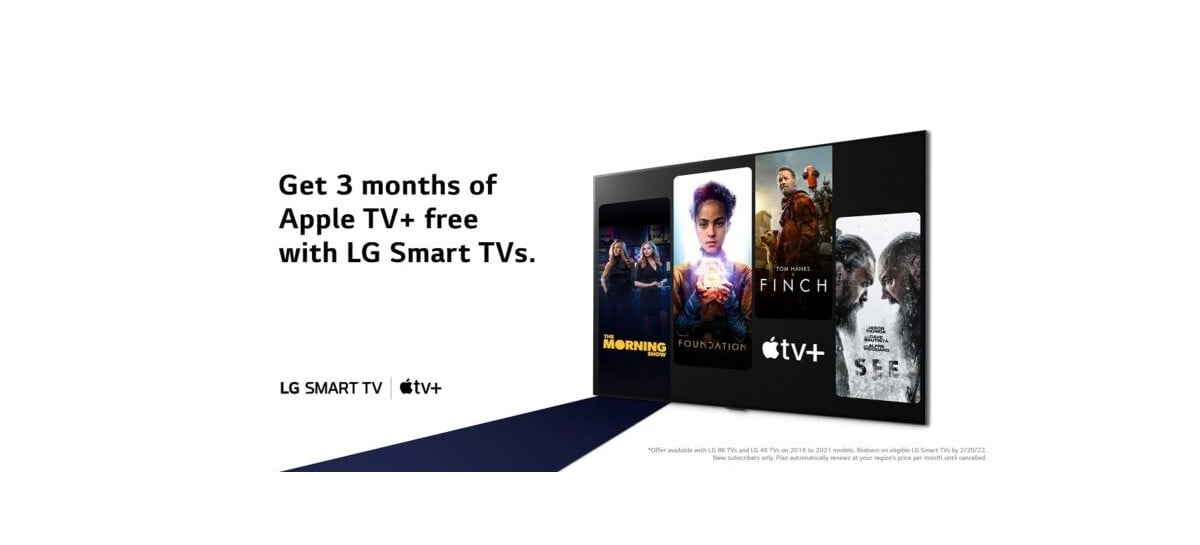 Tem uma Smart TV LG 4K ou 8K? Então você ganhou 3 meses de AppleTV+ grátis