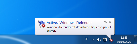 Windows  Thông báo của hậu vệ © clubic.com