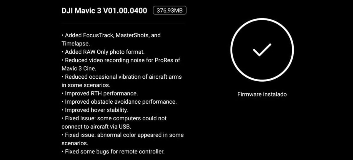DJI Mavic 3 firmware v01.00.0400 traz MasterShots, FocusTrack, Timelapse e mais