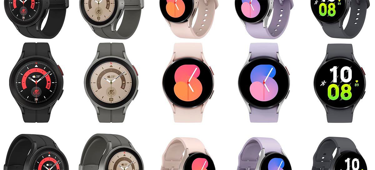Galaxy Watch5 e Watch5 Pro têm visual revelado em artes promocionais vazadas