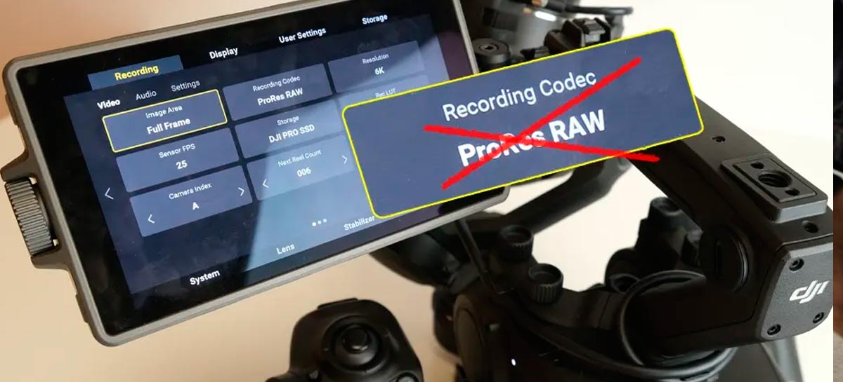 Câmera profissional DJI Ronin 4D 6K perde definitivamente suporte para Apple ProRes