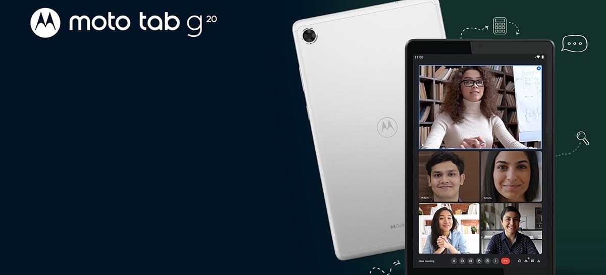 Motorola lança tablet Moto Tab G20 com tela de 8 polegadas e chipset Helio P22T