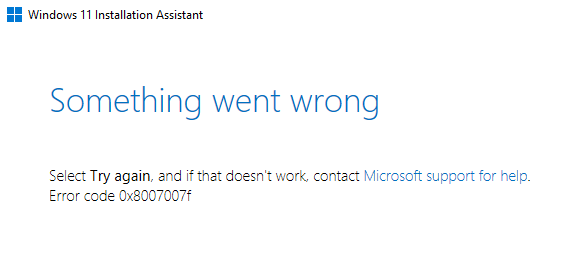 Lỗi 0x8007007f Windows 11 © Microsoft thông qua Windows Muộn nhất