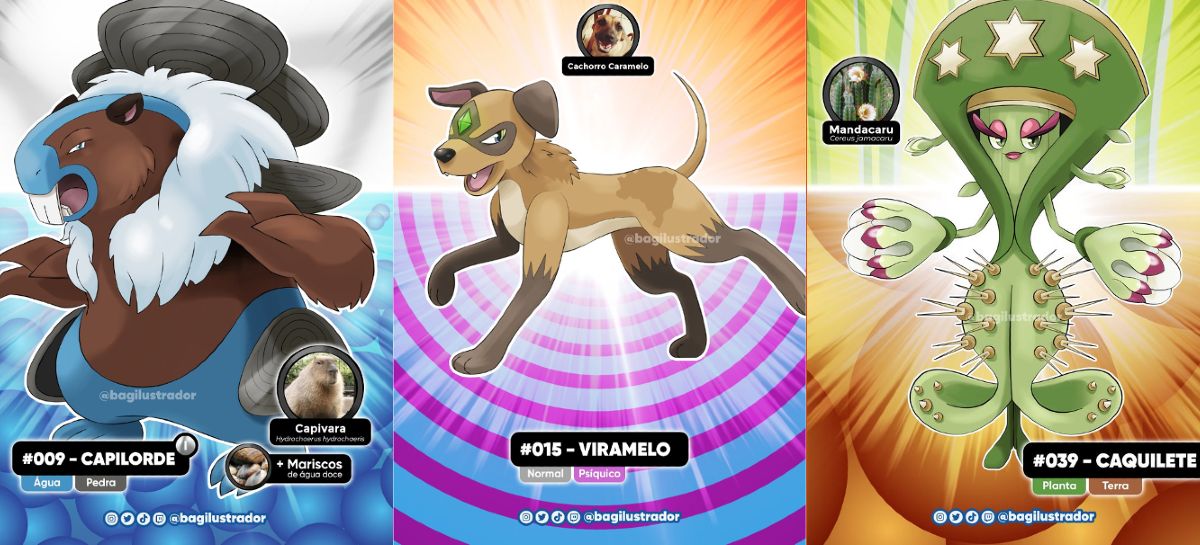 Artista brasileiro cria coleção com 151 "Pokémon" baseados na cultura brasileira, veja imagens