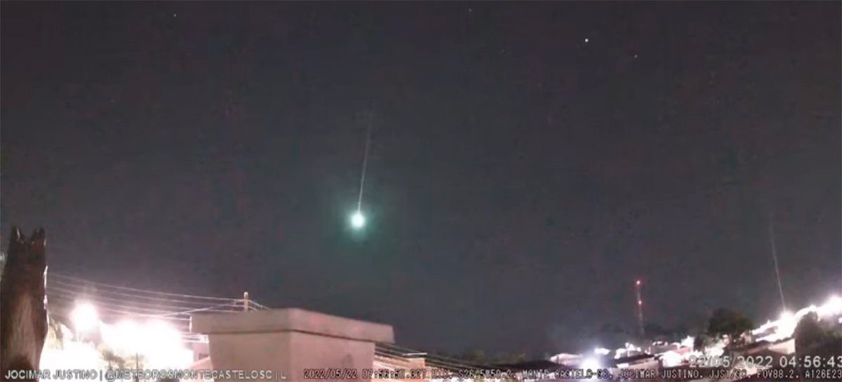 Bola de fogo: vídeo mostra meteoro brilhando nos céus de Santa Catarina