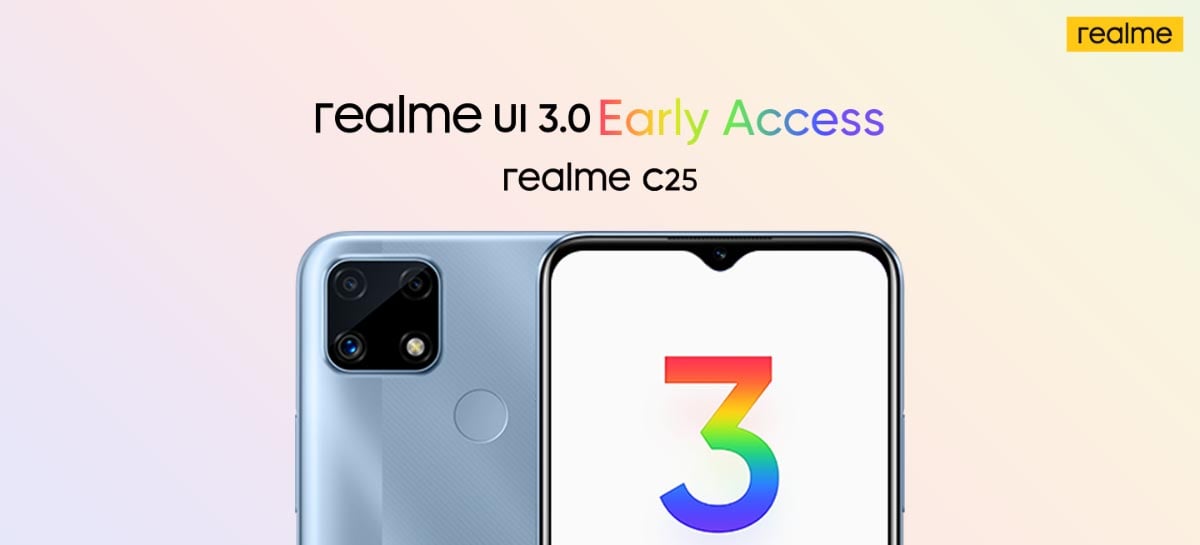 Realme C25 está recebendo o Android 12 com a beta da Realme UI 3.0