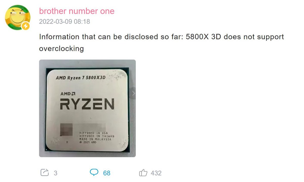 AMD Ryzen 7 Ép xung 5800X3D © Videocardz
