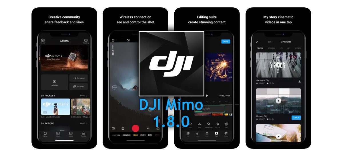 App DJI Mimo 1.8.0 traz suporte a câmera de ação DJI OSMO Action 3 + DOWNLOAD