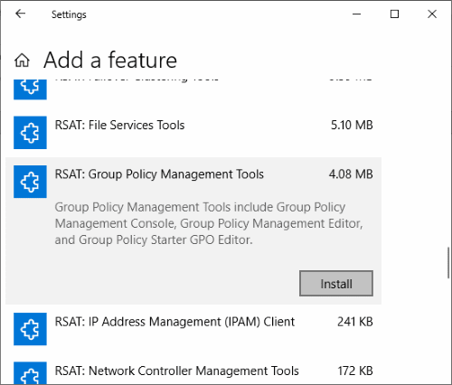 Công cụ quản lý chính sách nhóm để cài đặt Windows 10 
