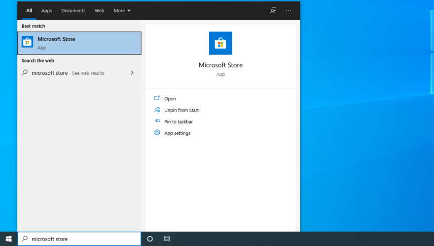 Windows  Hình 10 cho thấy cách truy cập Microsoft Store từ menu Start
