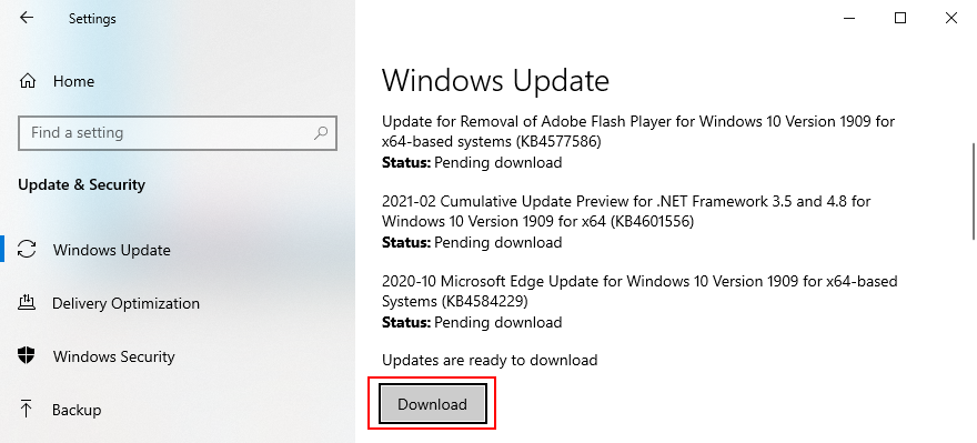 Windows  10 cho biết cách tải xuống các bản cập nhật hệ thống