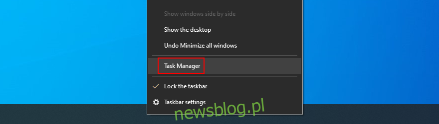 Windows  Hình 10 cho thấy cách mở Trình quản lý tác vụ từ thanh tác vụ