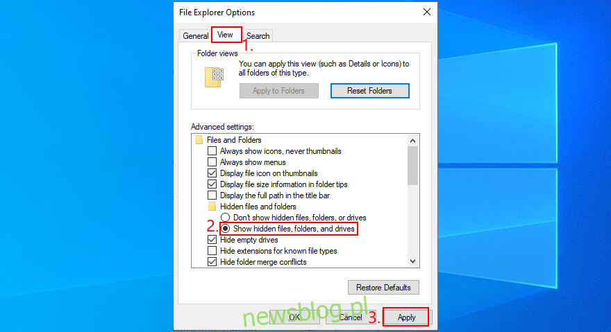 Windows  10 hướng dẫn cách hiện file, thư mục, ổ ẩn