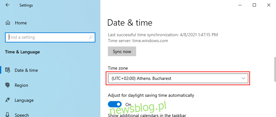 Windows 10 cho biết cách thay đổi múi giờ