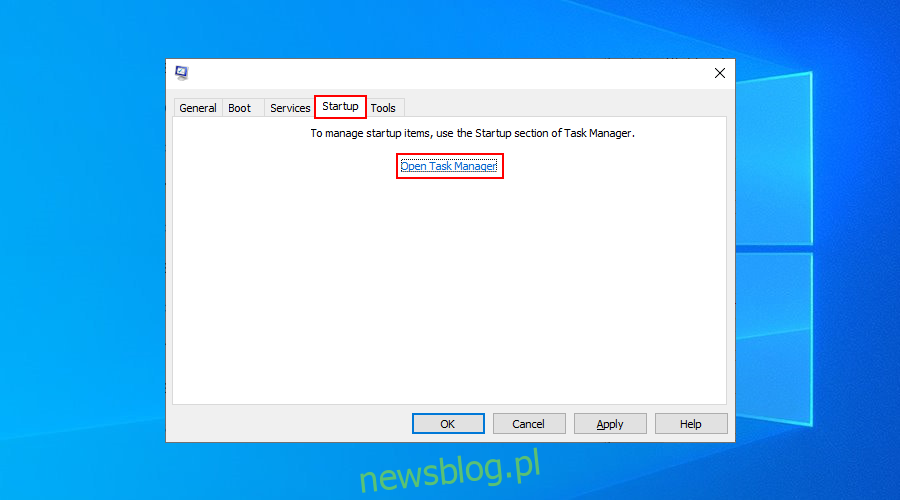 Windows  Hình 10 cho thấy cách mở Trình quản lý Tác vụ từ ứng dụng Cấu hình Hệ thống