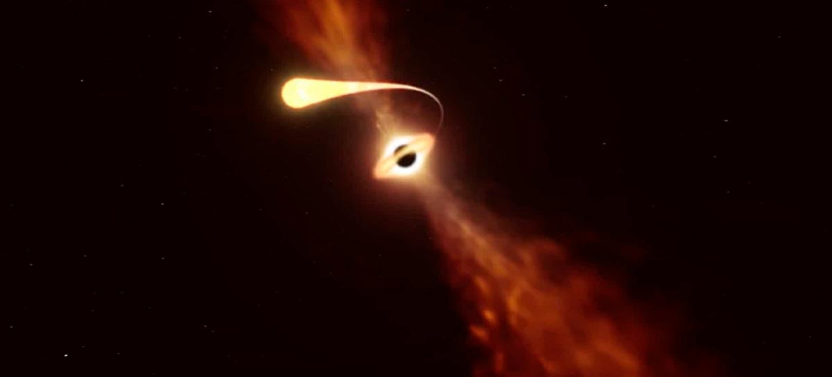 Astrônomos europeus identificam estrela sendo engolida por buraco negro