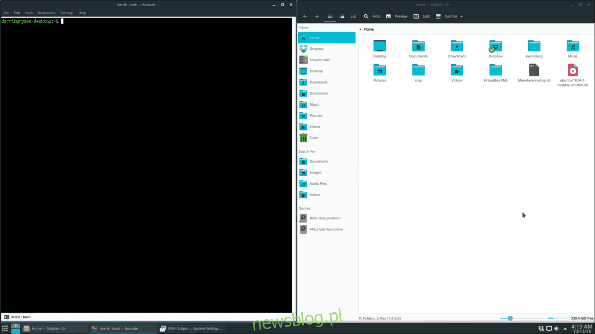 Cách bật cửa sổ lát gạch trong KDE Plasma 5