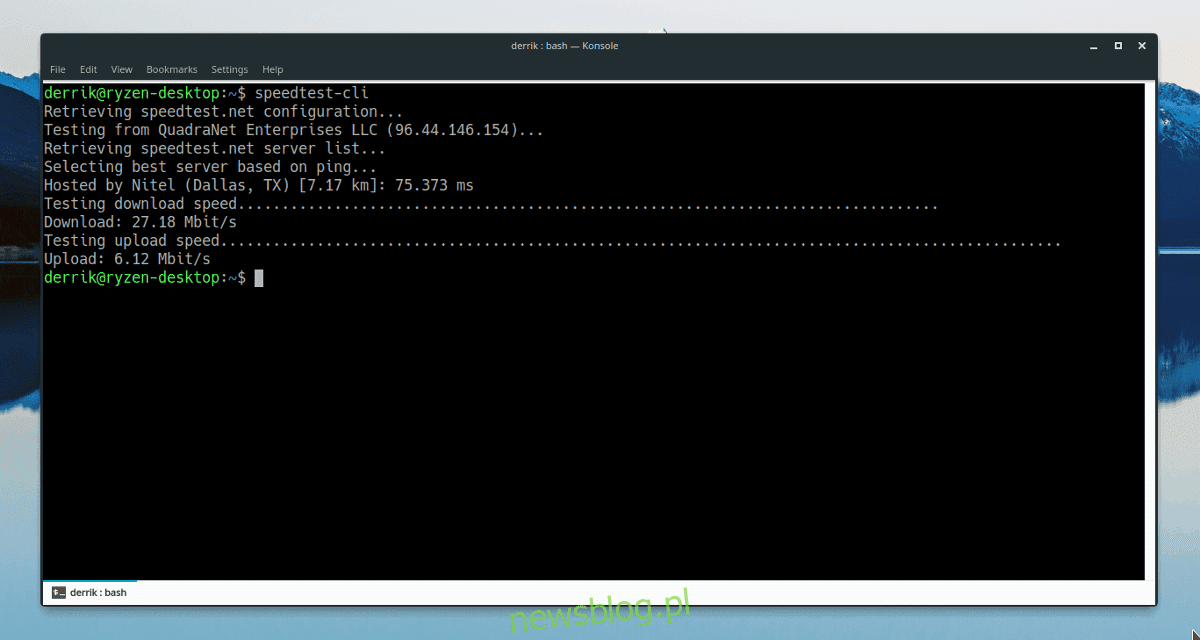 Cách chạy SpeedTest từ thiết bị đầu cuối Linux